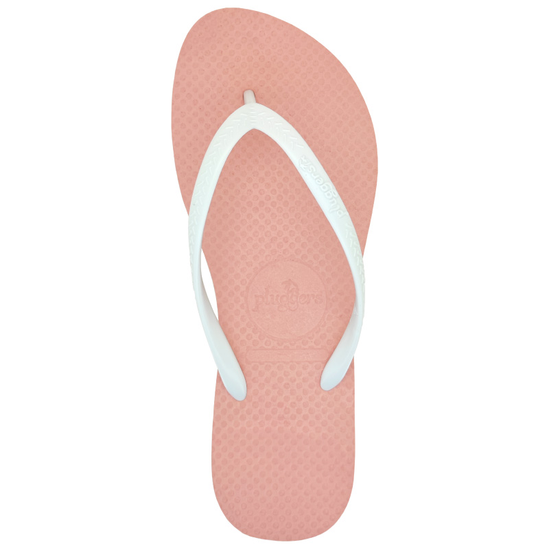 Slim Pink Lemonade White Thongs - Pluggers Thongs Australia